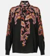 Etro Printed Crepe De Chine Blouse In Black