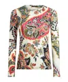 Etro Serafino Printed Wool-blend T-shirt In Multicolor