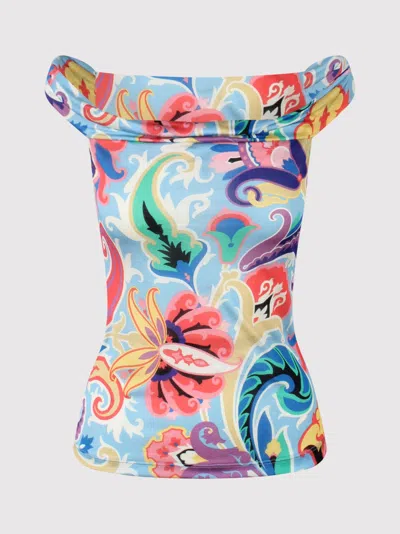 Etro Paisley Top In Multicolour