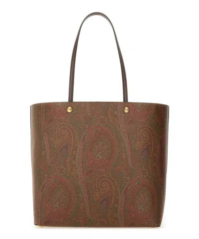 Etro Paisley Tote Bag In Brown