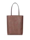 Etro Paisleyprint Opentop Tote Bag In Brown