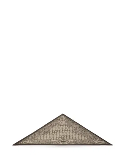 Etro Paisley Triangular Scarf In Green