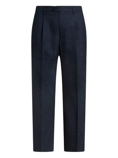 Etro Paisley Trousers In Blue