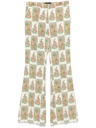Etro Paisley Trousers In Neutrals