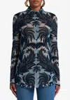 Etro Paisley Tulle Long-sleeved Shirt In Brown