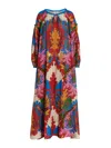 Etro Ruffled Printed Cotton And Silk-blend Jacquard Maxi Dress In Multi