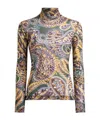 Etro Women High-neck Top With Paisley Pattern In Multi