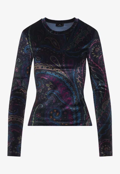 ETRO PAISLEY VELOUR TOP