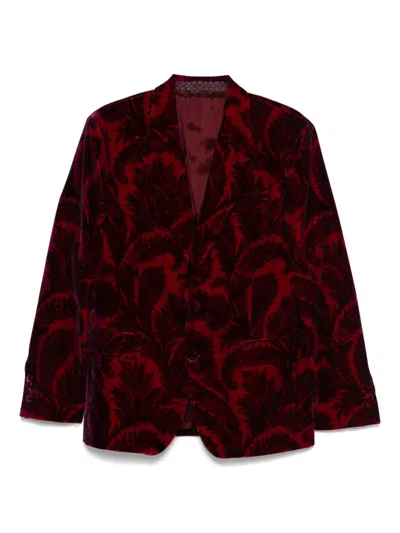 Etro Long-sleeved Suit Jacket In Burgundy
