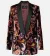 Etro Velvet Jacket With Print In Print On Black Base