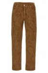 Etro Velvet Trousers Featuring Paisley Pattern In Brown