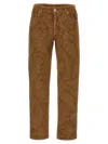 Etro Velvet Trousers Featuring Paisley Pattern In Brown