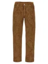 Etro Velvet Trousers Featuring Paisley Pattern In Brown