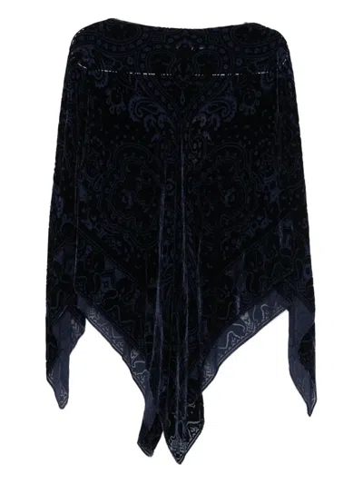 ETRO PAISLEY-VELVET PONCHO
