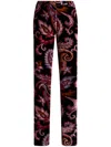 Etro Paisley Print Velvet Pants In Black