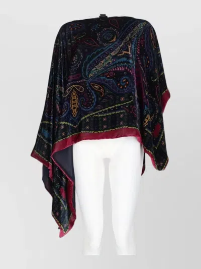 Etro Paisley Viscose Silk Knit Draped Silhouette In Multi