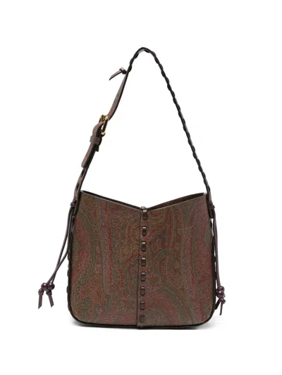 Pre-owned Etro Paisley Volcano Shoulder Bag In Brown