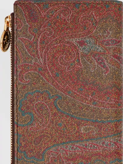 Etro Paisley Wallet In Brown
