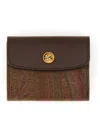 Etro Paisley Pattern Wallet With Compact Design And Slim Shape In Brown