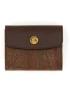 Etro Paisley Pattern Wallet With Compact Design And Slim Shape In Brown