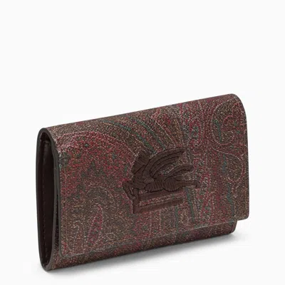 Etro Paisley Wallet In In Brown