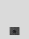 Etro Paisley-print Cotton-blend Wallet In Black