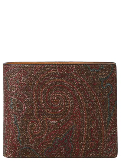 Etro Paisley Wallets, Card Holders Bordeaux In Brown