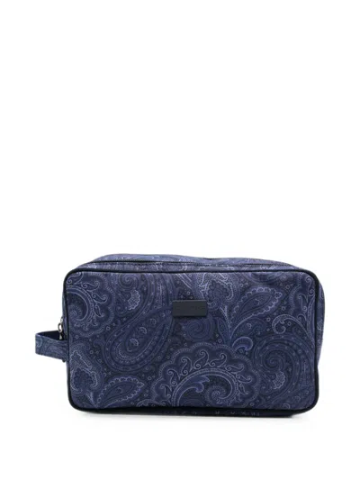 Etro Paisley Wash Bag In Orange