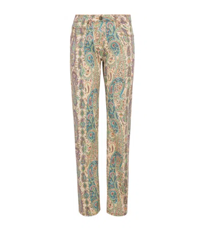 Etro Paisley Wide-leg Jeans In Multi