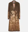 Etro Metallic Brocade Single-breasted Coat In Brown