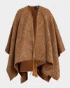 Etro Paisley Wool-cashmere Cape With Leather Tassels In Brown