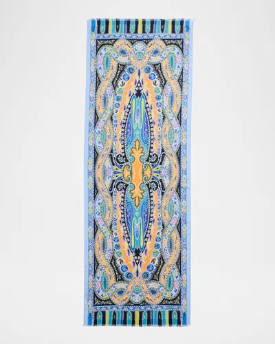 Etro Paisley Wool-silk Scarf In Multi