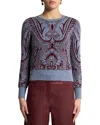 Etro Floral Jacquard-knit Wool Jacket In Gray