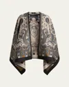 Etro Paisley Wool-blend Cape In Multi