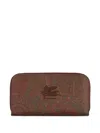 Etro Paisley Zip-around Wallet In Brown