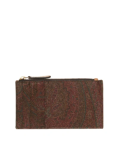 Etro Paisley Zip Wallet In Multicolour