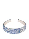 Etro Floral Head Band In Blue