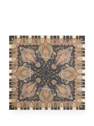 Etro Paisley-motif Silk Scarf In White