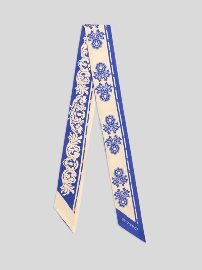 Etro Paisleyna Aus Seide Mit Floralem Jacquardmuster In Weiss