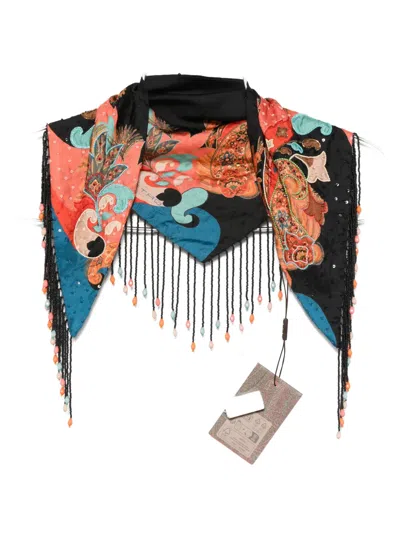 Etro Paisley-pattern Beaded Scarf In Multi