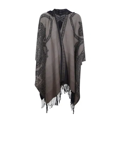 Etro Paisley-pattern Fringed Cape In Multi