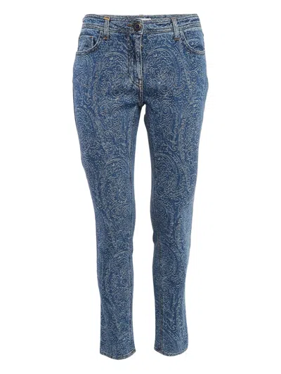 Pre-owned Etro Paisley-pattern Jeans In Blue