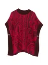 Etro Paisley-pattern Poncho In Red