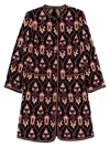 Etro Jacquard Jacket Contrast Trim Geometric Motif In Purple