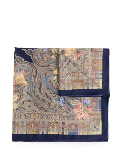 Etro Paisley-pattern Scarf In Blue