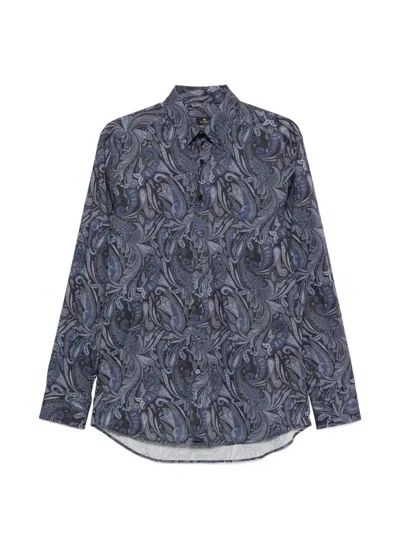 Etro Paisley-pattern Shirt In Blue