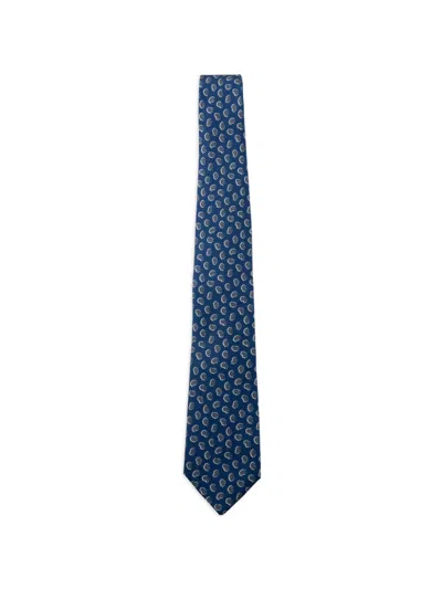 Etro Paisley-pattern Silk Tie In Blue