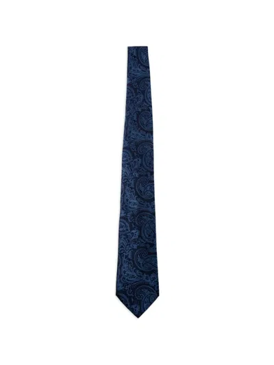 Etro Paisley-pattern Silk Tie In Blue