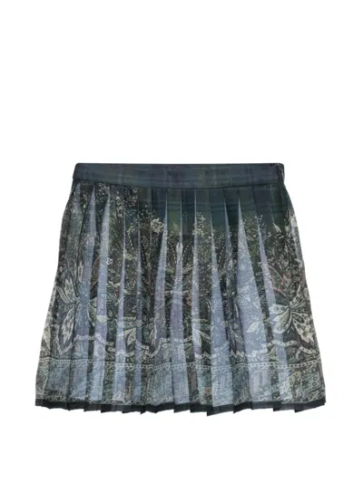 Etro Paisley-pattern Skirt In Blue