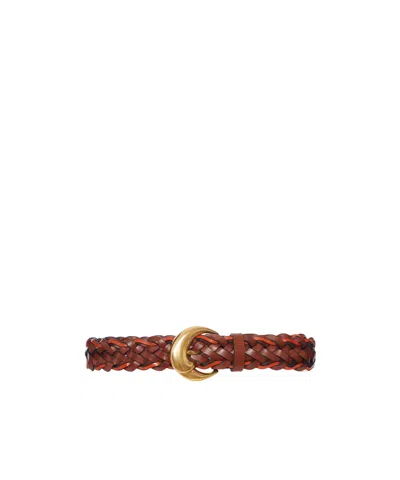 Etro Paisley-patterned Woven Belt In Red